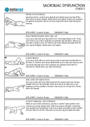 Hip stability exercise sheet