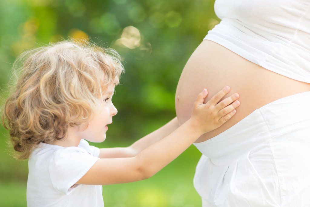 pregnant lady and kid